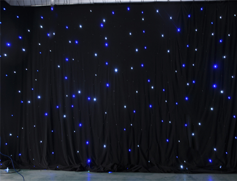 LED star curtain white blue