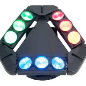 three sides 9x10w rgbw 4 in 1 led moving head fixture